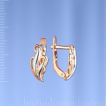 Ohrringe russisches Rotgold. Bicolor