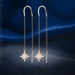 Goldene Ohrhaenger zum Durchziehen "Diamantenschliff"