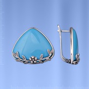 Russisches Silber Ohrringe mit Tuerkis