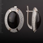 Ohrringe mit Achat . Silber & Gold