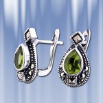 Серьги серебряные с цирконом