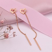 Russisches Rotgold 585 Goldohrringe Fäden zum Durchziehen