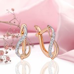 Русское золото 585 серьги с фианитами