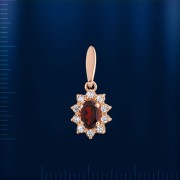 Anhaenger mit Granat & Fianiten. Rotgold