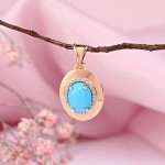 Goldanhaenger mit Zirkonia & Tuerkis