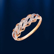 Goldring mit Brillanten. Bicolor