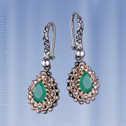 Ohrringe mit Smaragd. Silber 