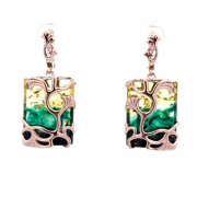 Vergoldete Silberohrhänger 925º mit Bernstein