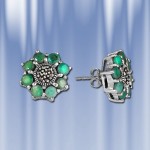 Ohrstecker aus Silber mit Smaragd