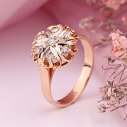 Goldring mit Diamanten Russisches Gold 583