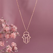 Goldene Halskette "Hamsa"