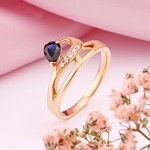 Damenring Gold 585 Saphir Zirkonia