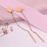 Russisches Rotgold 585 Goldohrringe Fäden zum Durchziehen