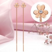 Rotgoldohrringe zum Durchziehen "Blumen"