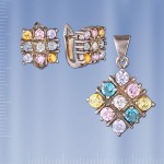 Anhaenger, Ring und Ohringe aus Silber