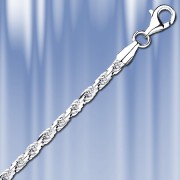 Цепь, браслет из серебра, кордовое плетение (форцатино)