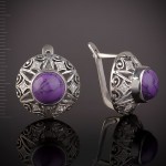 Ohrringe mit Charoite Silber 