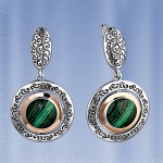 Russische Silber und Gold Ohrringe 