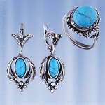 Bijouterie Ohrringe & Ring Tuerkis 