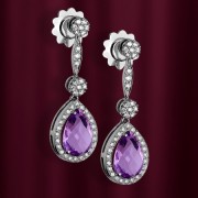 Gianni Lazzaro Earrings mit Diamanten und Amethist