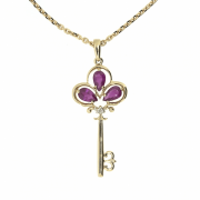 Goldanhänger mit Rubin und Diamant