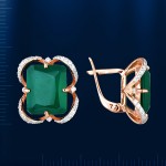 Russisches Goldschmuck Chrysopras 