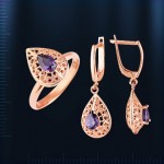 Set mit Amethyst. Rotgold