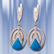 Ohrhaenger  mit Tuerkis. Silber  & Gold