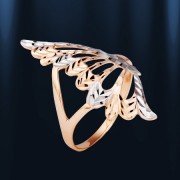 Золотое кольцо "Крыло бабочки". Русское золото