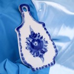 Гжель Фарфоровая доска сырная "ПОДАРОЧНАЯ"