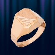 Кольцо перстень золотой "Лайт"