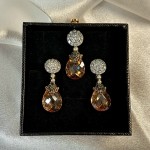 Set aus 925er Silber Zitrin Zirkonia Smaragd