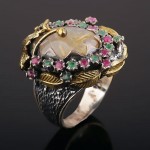 Silberring mit Edelsteine