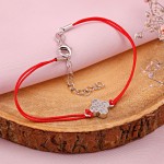 Серебро 925 Браслет на красном шнурке