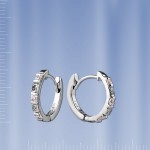 Cерьги из серебра 925º Креолы с фианитами