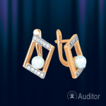 Ohrringe russische Gold mit Perlen