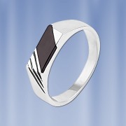  Herrenring mit Obsidian Silber