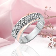 Серебряное кольцо с золотом "Афродита". Фианиты