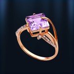  Russisches Goldschmuck Amethyst 