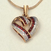 Goldanhaenger mit Brillanten, Granat