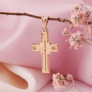 Rotgold 585 Kreuzanhänger