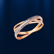 Goldring mit Brillanten. Bicolor