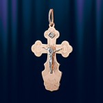 Крест с бриллиантом из русского золота.