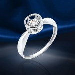 Weissgoldring. Dancing Diamond