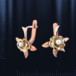 Ohrringe aus Rotgold mit Perlen