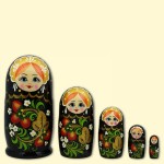 Matreshka "Rossinka" 5 Figur Schwarz