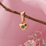 Золотая подвеска сердце фианит