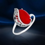 Ring mit Korall Silber 