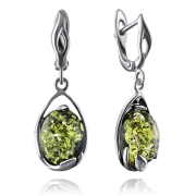 Silberohrhaenger "Zaertlichkeit". Bernstein