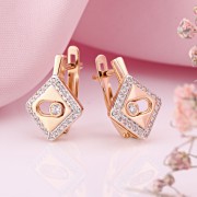 Goldohrringe Russisches Gold 585 Zirkonia